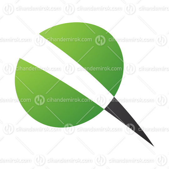 Green and Black Screw Shaped Letter Q Icon
