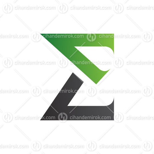 Green and Black Sharp Elegant Letter E Icon