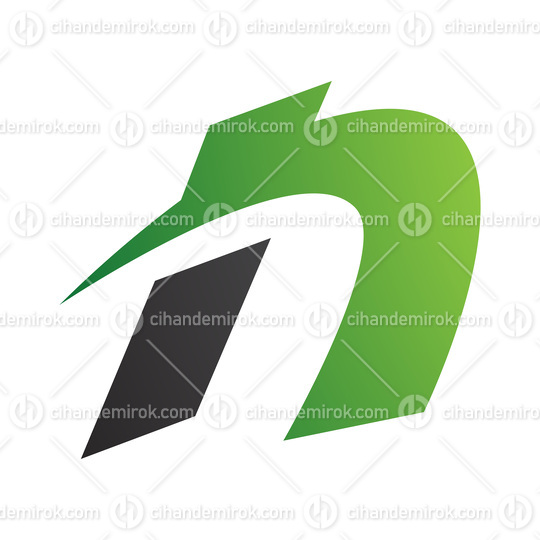 Green and Black Spiky Italic Letter N Icon