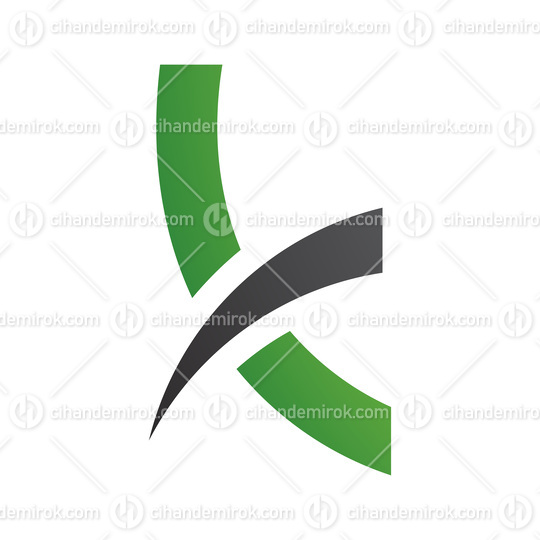 Green and Black Spiky Lowercase Letter K Icon