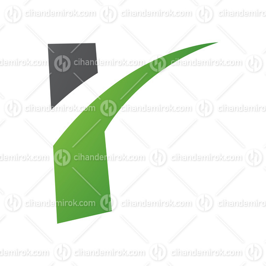 Green and Black Spiky Shaped Letter R Icon