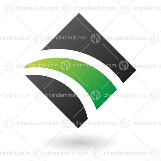 Green and Black Spiky Square Logo Icon