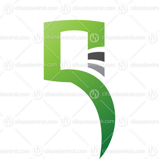 Green and Black Square Shaped Letter Q Icon
