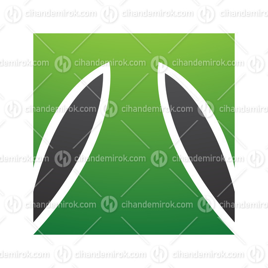 Green and Black Square Shaped Letter T Icon
