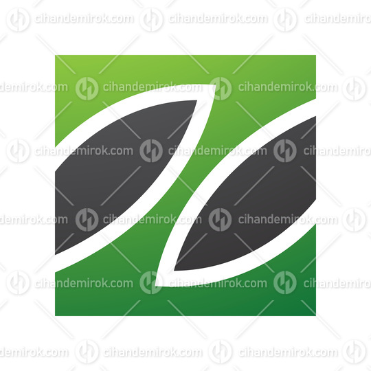 Green and Black Square Shaped Letter Z Icon