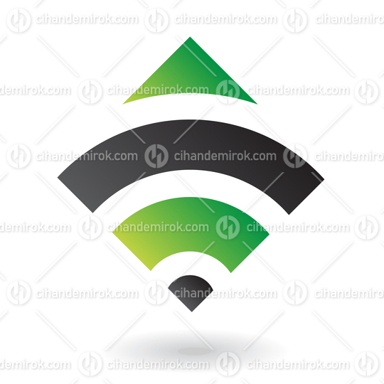 Green and Black Square Wifi Logo Icon