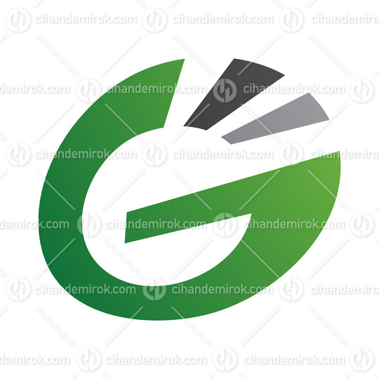 Green and Black Striped Oval Letter G Icon