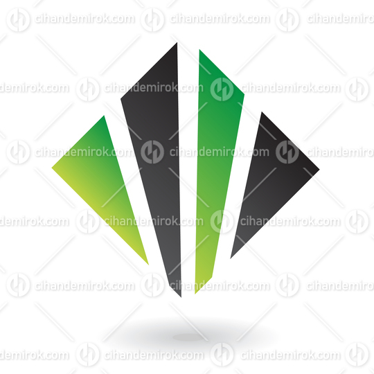 Green and Black Striped Square Logo Icon
