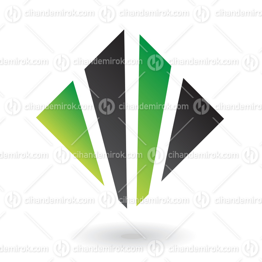 Green and Black Striped Square Logo Icon