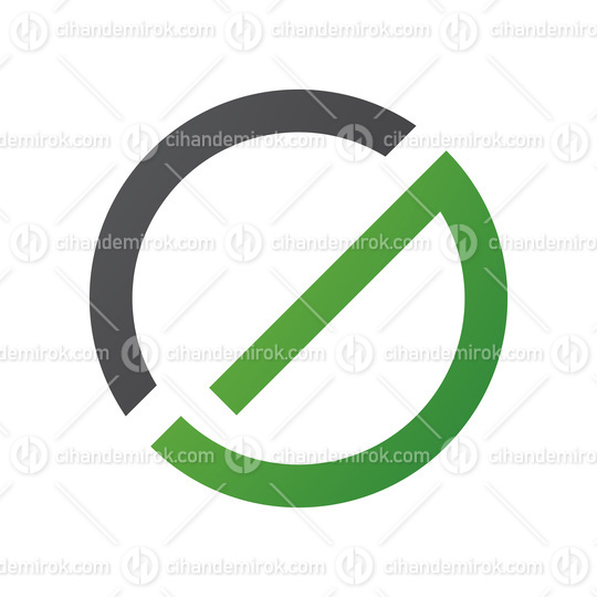 Green and Black Thin Round Letter G Icon