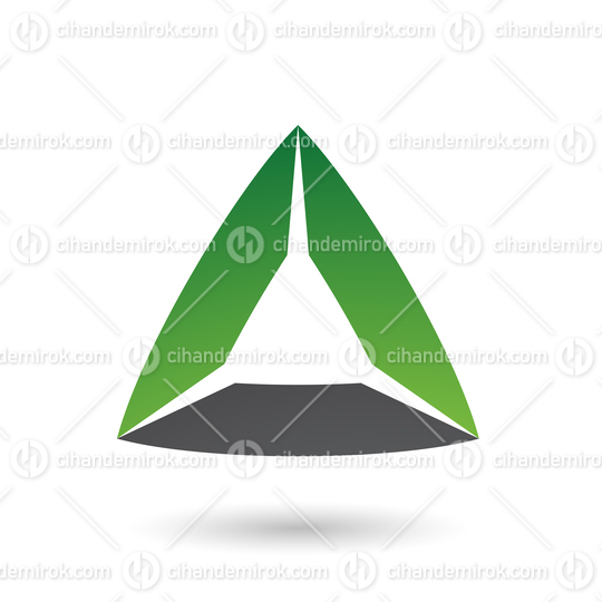 Green and Black Triangle with Bowed Edges Vector Illustration