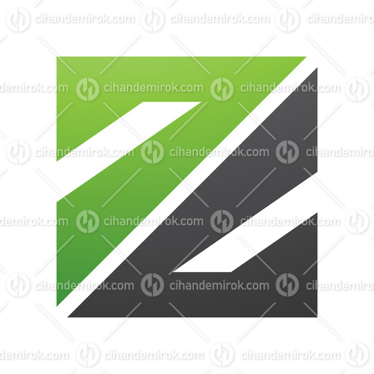 Green and Black Triangular Square Shaped Letter Z Icon