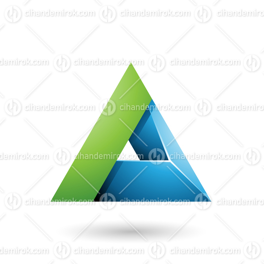Green and Blue 3d Triangle with a Hole Vector Illustration