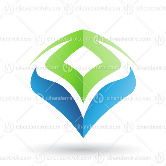 Green and Blue Abstract Curvy Shaped Icon