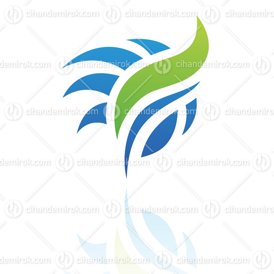 Green and Blue Abstract Nature Elements Logo Icon