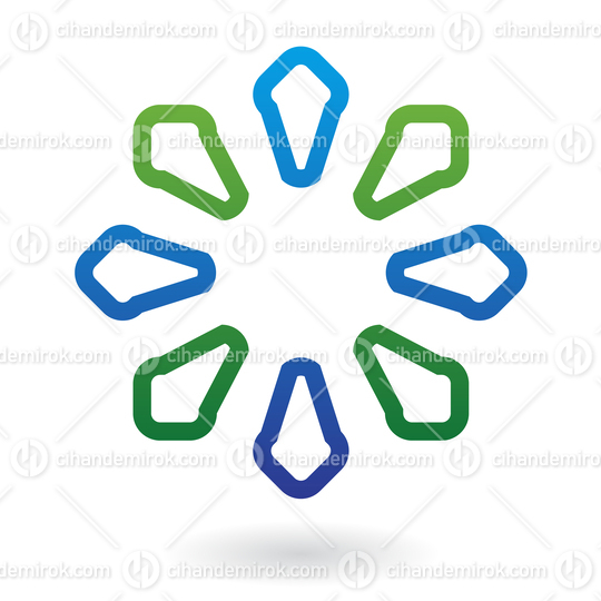 Green and Blue Abstract Petal Shaped Logo Icon