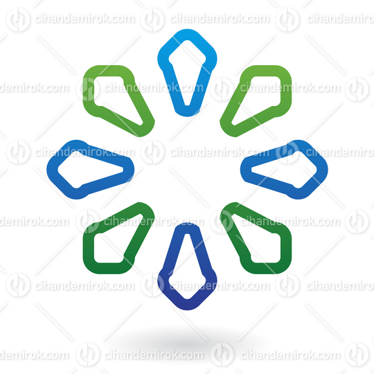 Green and Blue Abstract Petal Shaped Logo Icon