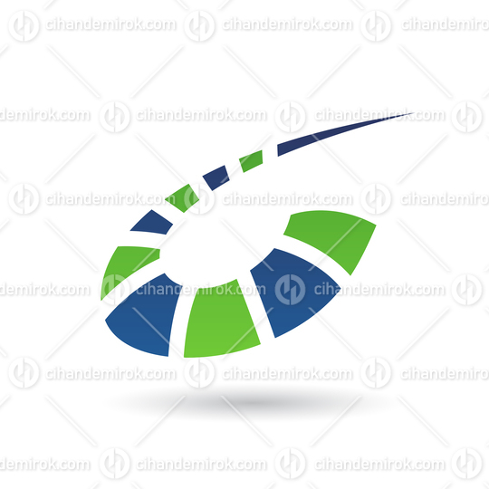Green and Blue Abstract Revolving Striped Icon