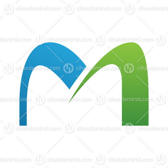 Green and Blue Arch Shaped Letter M Icon