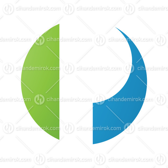 Green and Blue Circle Shaped Letter P Icon