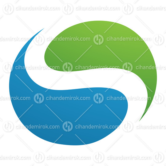 Green and Blue Circle Shaped Letter S Icon