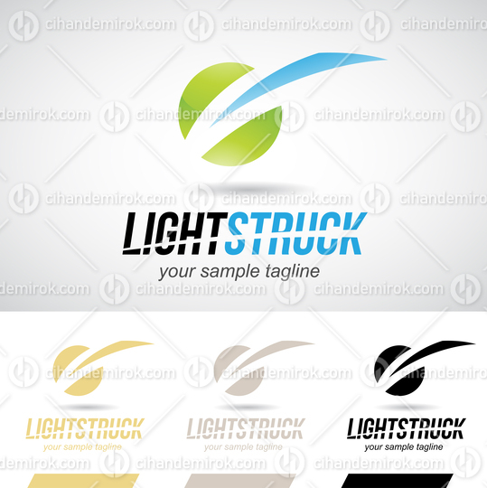 Green and Blue Glossy Lightning Bolt Logo Icon