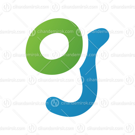Green and Blue Letter G Icon with Soft Round Lines