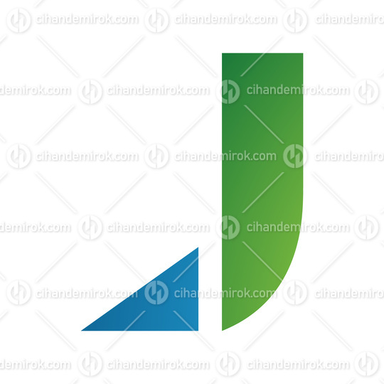 Green and Blue Letter J Icon with a Triangular Tip
