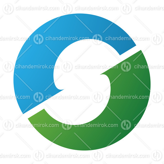 Green and Blue Letter O Icon with an S Shape in the Middle