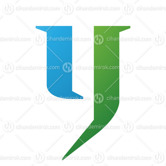 Green and Blue Lowercase Letter Y Icon