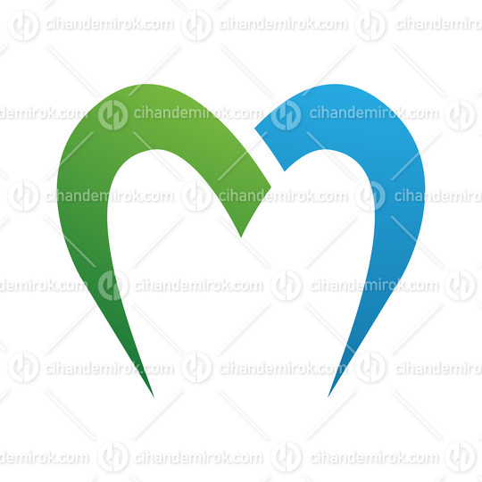 Green and Blue Parachute Shaped Letter M Icon