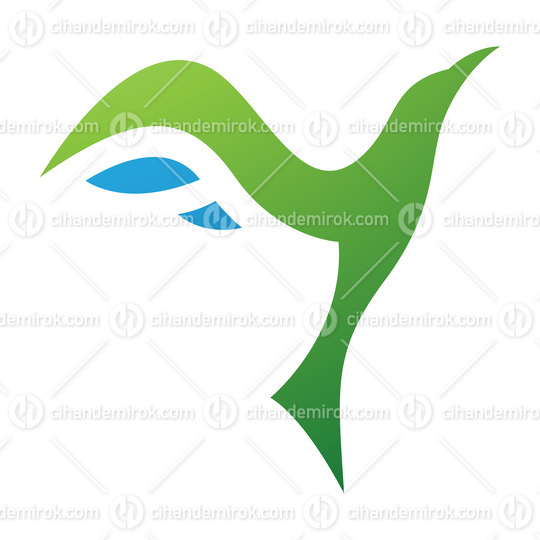 Green and Blue Rising Bird Shaped Letter Y Icon