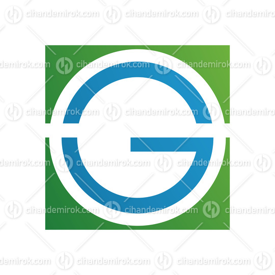 Green and Blue Round and Square Letter G Icon