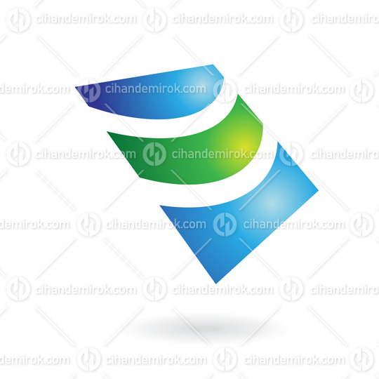 Green and Blue Shiny Sea Waves Logo Icon