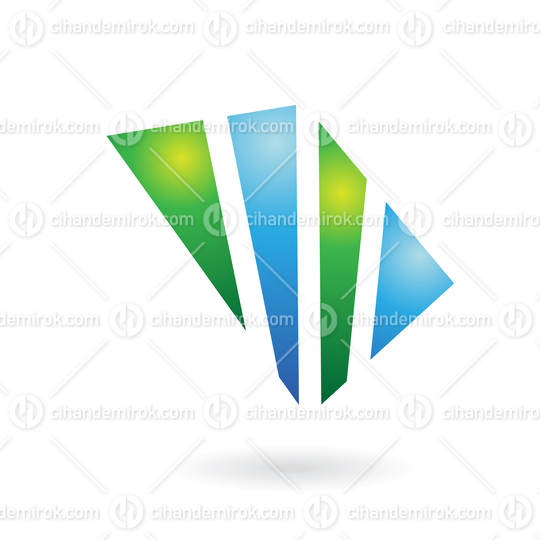 Green and Blue Shiny Striped Logo Icon