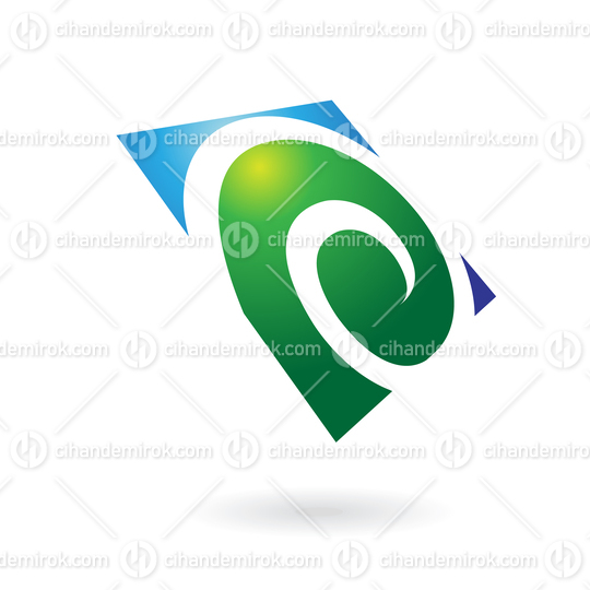 Green and Blue Shiny Swirl Logo Icon