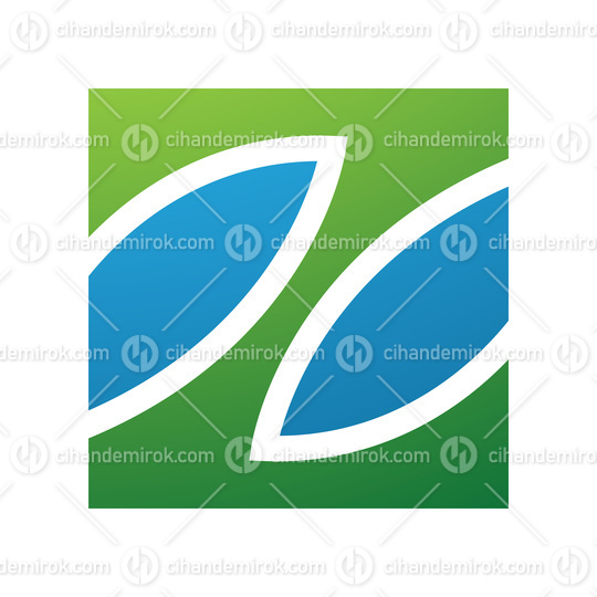Green and Blue Square Shaped Letter Z Icon