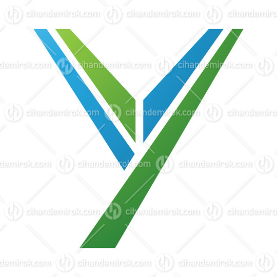 Green and Blue Uppercase Letter Y Icon
