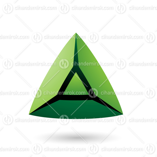 Green and Bold 3d Pyramid Vector Illustration