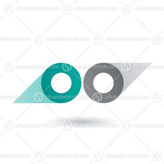 Green and Grey Binoculars Shaped Round Icon Vector Illustration