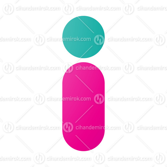 Green and Magenta Abstract Round Person Shaped Letter I Icon