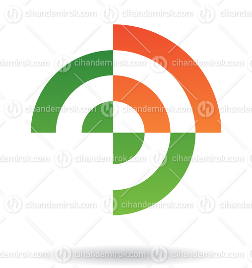Green and Orange Abstract Round Target Logo Icon