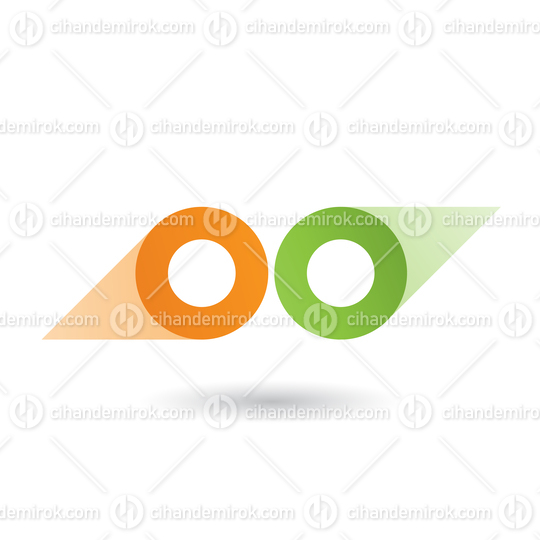 Green and Orange Binoculars Shaped Round Icon Vector Illustration