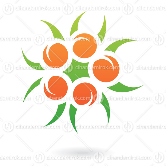 Green and Orange Plant Like Abstract Logo Icon