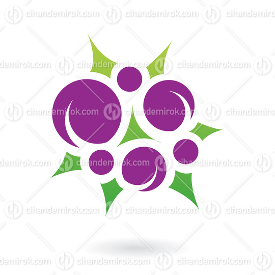 Green and Purple Plant Like Abstract Logo Icon