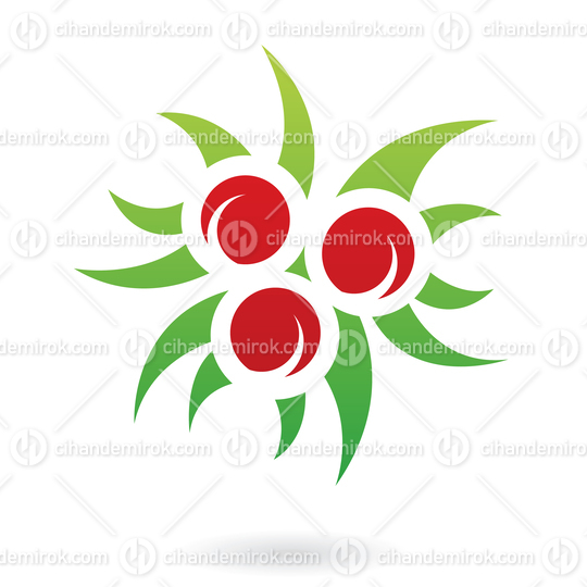 Green and Red Plant Like Abstract Logo Icon