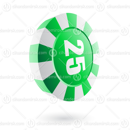 Green and White Roulette Chip Icon