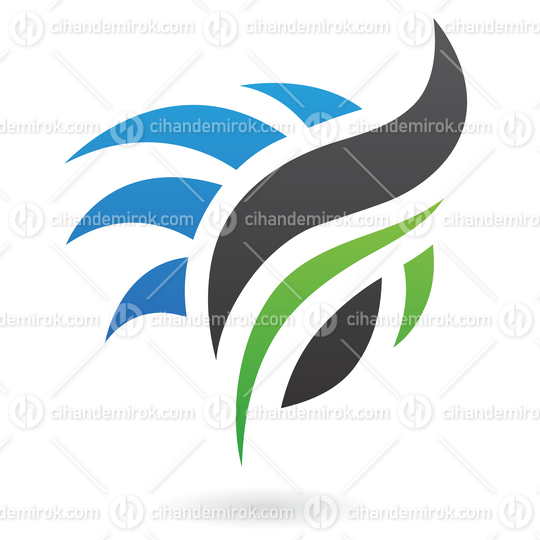 Green Blue and Black Abstract Nature Logo Icon