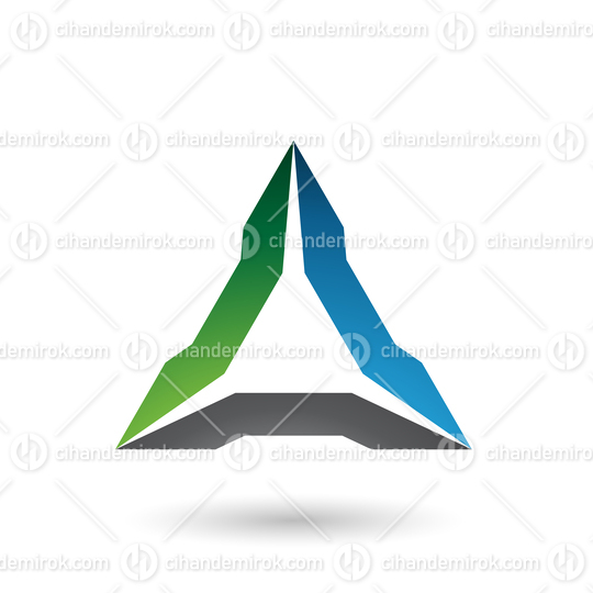 Green Blue and Black Spiked Triangle Vector Illustration