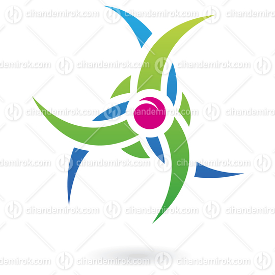 Green Blue and Magenta Plant Like Abstract Logo Icon